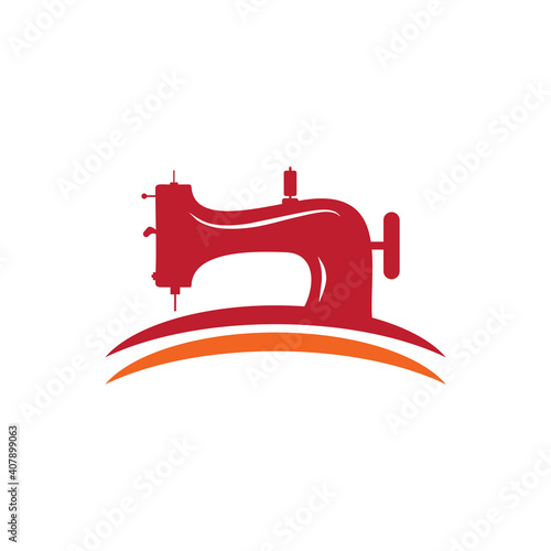 Sewing machine logo design template