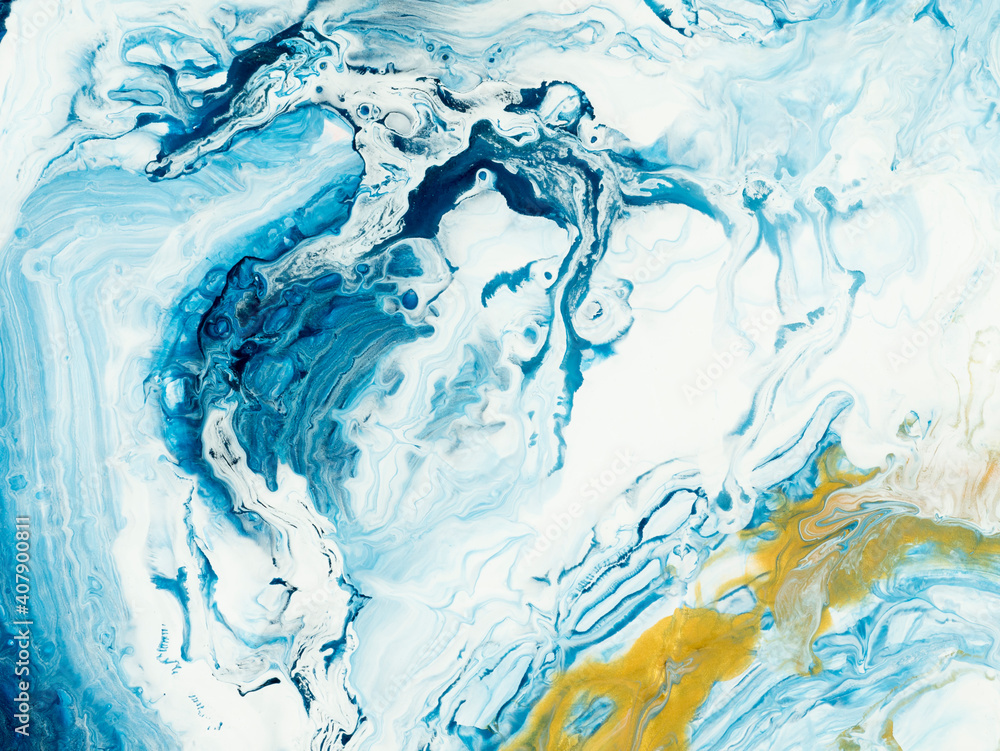Blue with gold fluid art, creative abstract hand painted background, marble texture, abstract ocean Blue with gold fluid art, creative abstract hand painted background, marble texture, abstract ocean