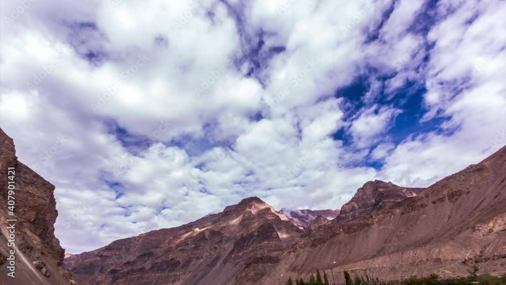 Time Lapse of Beautiful and Dramatic clouds Casting shadows over Himalaya Mountains in Spiti Valley, Himachal Pradesh, India Time Lapse of Beautiful and Dramatic clouds Casting shadows over Himalaya Mountains in Spiti Valley, Himachal Pradesh, India