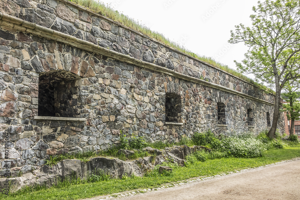 Remains of Suomenlinna fortress. Suomenlinna (Sveaborg) - sea fortress, which built gradually from 1748 onwards on a group of islands belonging to Helsinki district. Helsinki, Finland. Remains of Suomenlinna fortress. Suomenlinna (Sveaborg) - sea fortress, which built gradually from 1748 onwards on a group of islands belonging to Helsinki district. Helsinki, Finland.
