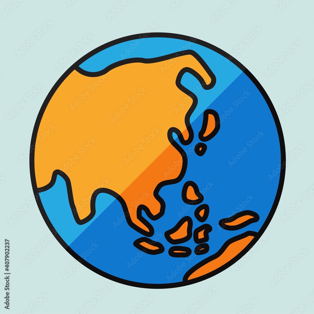 Simplicity freehand world map sketch on globe. Simplicity freehand world map sketch on globe.