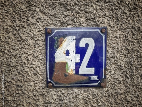 Number 42, the number of houses, apartments, streets.