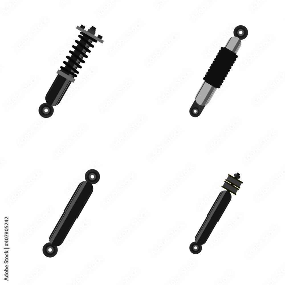set of suspension shock absorber on white background,vector set of suspension shock absorber on white background,vector