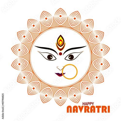 Innovative abstract or poster for Shubh Navratri or Durga Puja with nice and creative design illustration, Shubh Navratri.