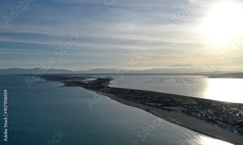 survol du littoral de l'Aude de Leucate-plage à port-Leucate