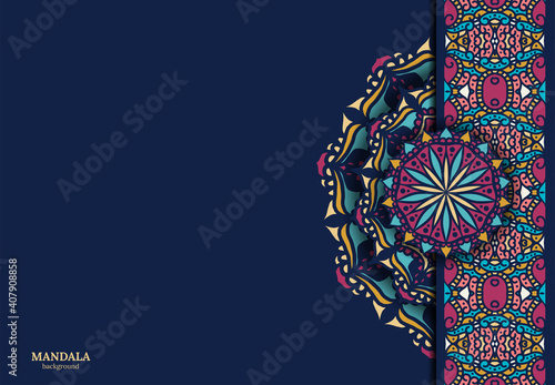 Vector vintage decor, ornate seamless borders and round mandala. Vignettes with arches, rosettes, floral elements. Eastern style design. Ethnic decoration. Indian, Pakistani, Turkish, Arabic motifs.
