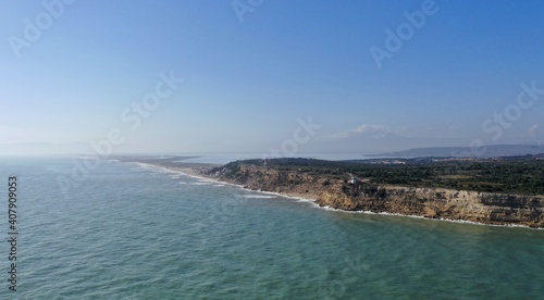 Falaise et plage de Leucate et de la Franqui, vue du ciel