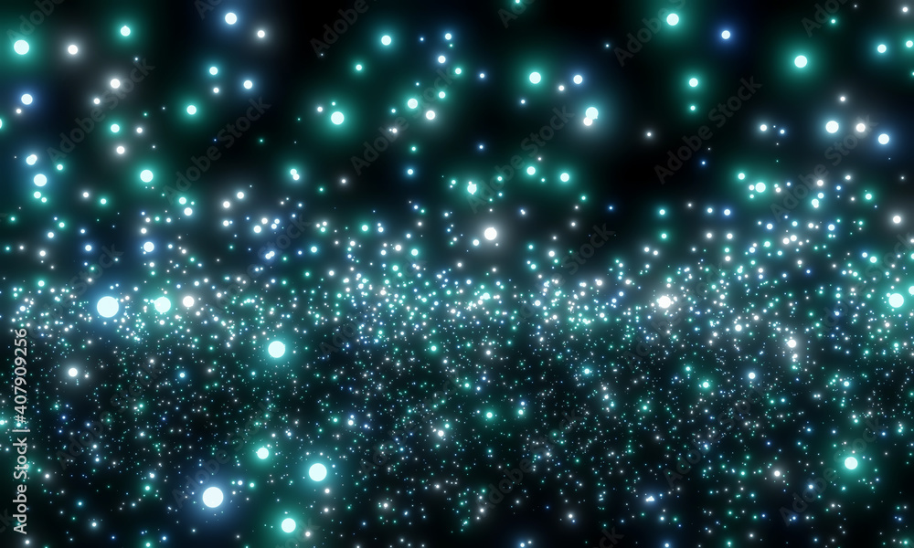 Obraz premium 3D rendered abstract shiny particles