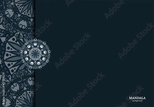 Vector vintage decor, ornate seamless borders and round mandala. Vignettes with arches, rosettes, floral elements. Eastern style design. Ethnic decoration. Indian, Pakistani, Turkish, Arabic motifs.