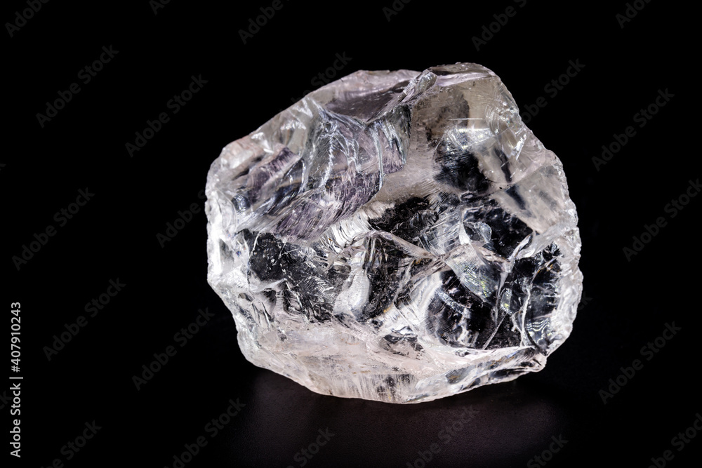 rough diamond, crystal in an allotropic form of carbon, uncut gemstone, concept of luxury or wealth