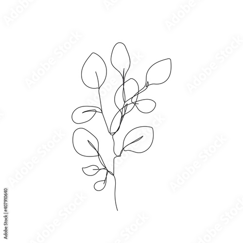 Leaves One Line art Drawing. Vector Botanical Art with Simple Outline Leaves. Modern Single Line Art  Aesthetic Contour. Perfect for Home Decor  Wall Art  t-shirt Print  Mobile Case. 