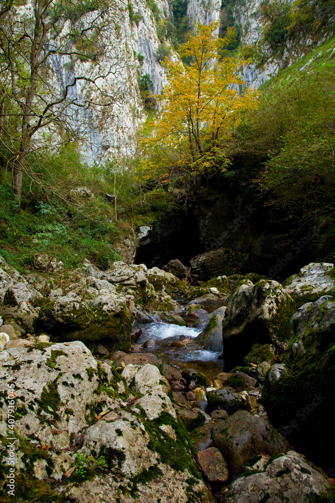 Río Casaño, afluente del Cares,Puente Pompedro, Concejo de Cabrales, Asturias Río Casaño, afluente del Cares,Puente Pompedro, Concejo de Cabrales, Asturias