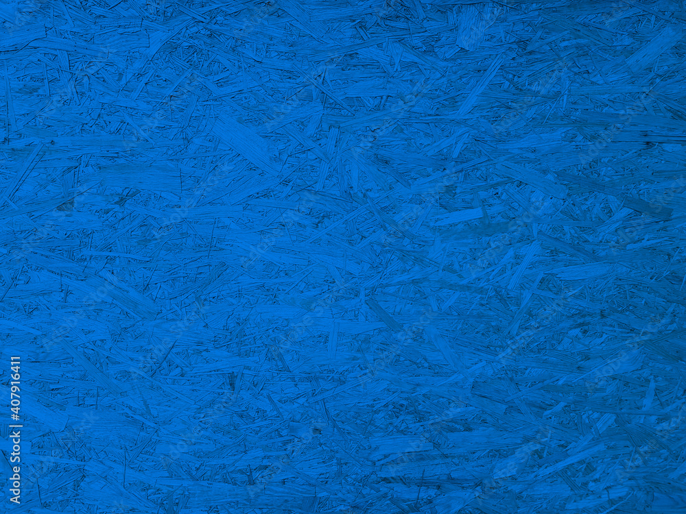Blue plywood texture and background. Oriented strand board - OSB.