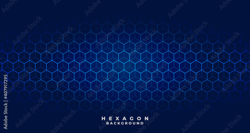 blue tech hexagonal pattern background design