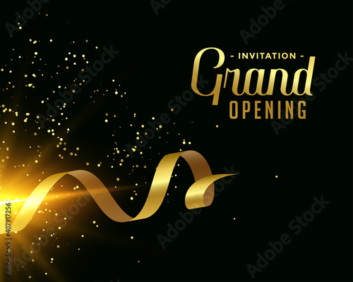 nice grand opening card design in golden theme