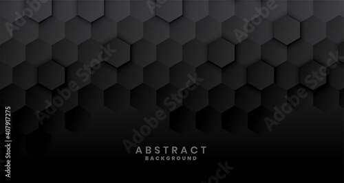 dark black hexagonal background concept design