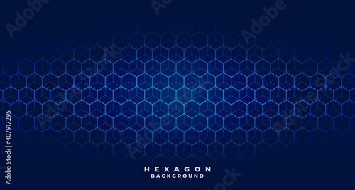 blue tech hexagonal pattern background design