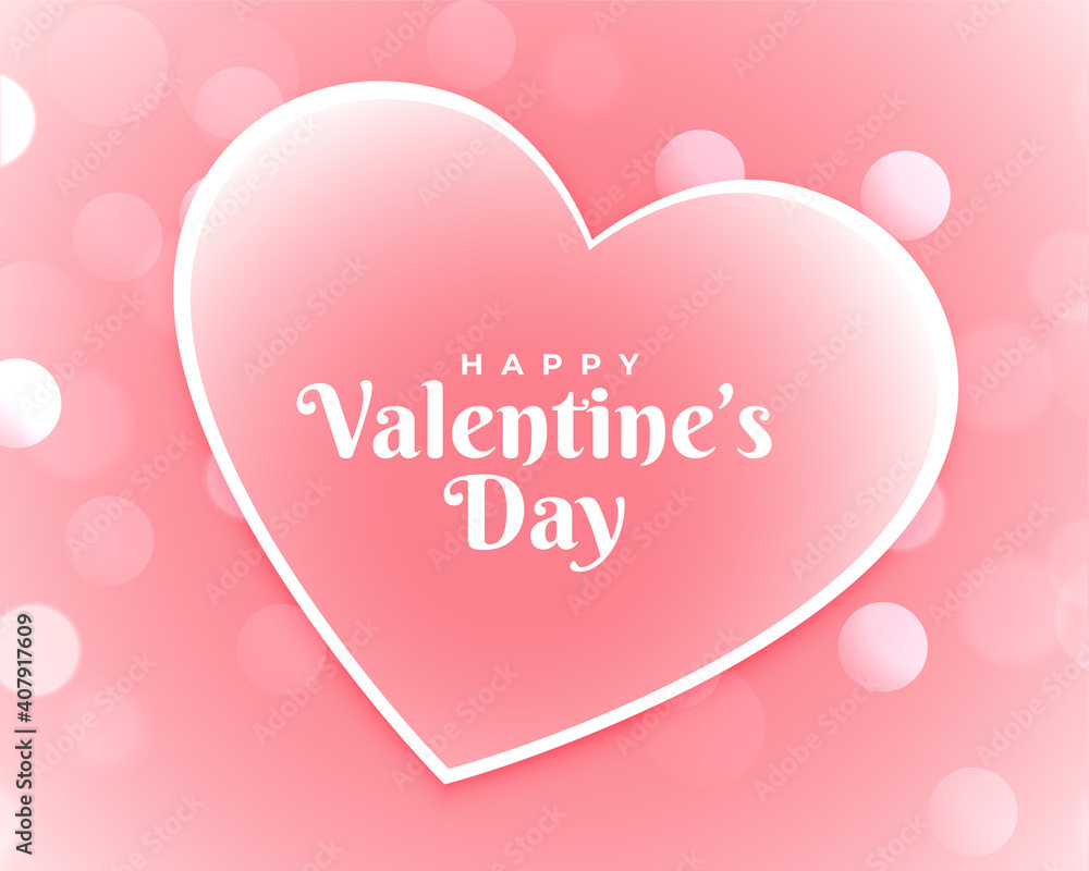 happy valentines day pink card design