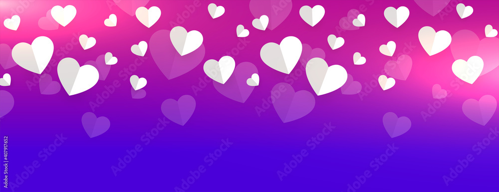 romantic paper hearts beautiful banner design romantic paper hearts beautiful banner design