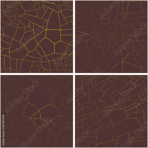 set of vector decorative textures of hot volcanic lava