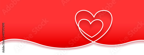 creative hearts valentines day banner with text space
