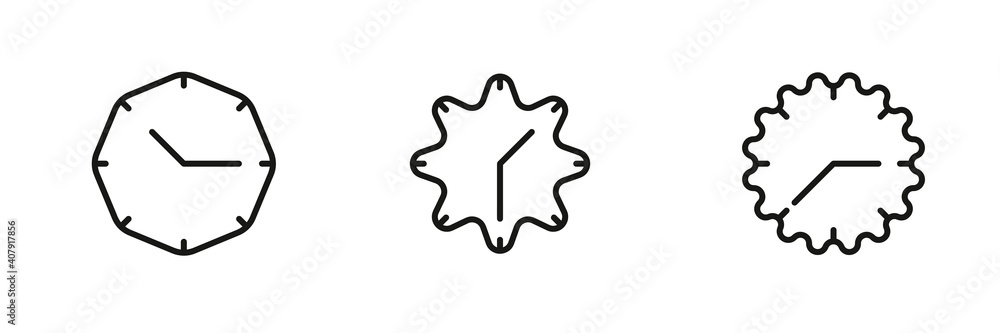 Clock design with different drawing. Star and triangle clock design ...