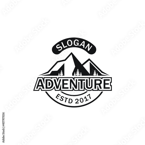 Vintage Adventure Mountain logo design