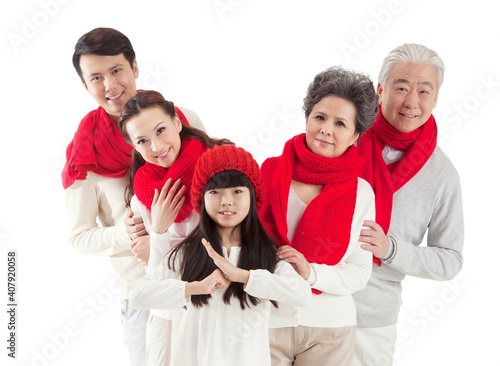 The Oriental family Spring Festival greetings