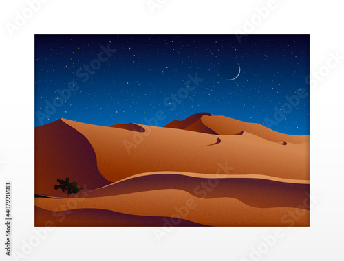 Desert starry night_background_grain effect 