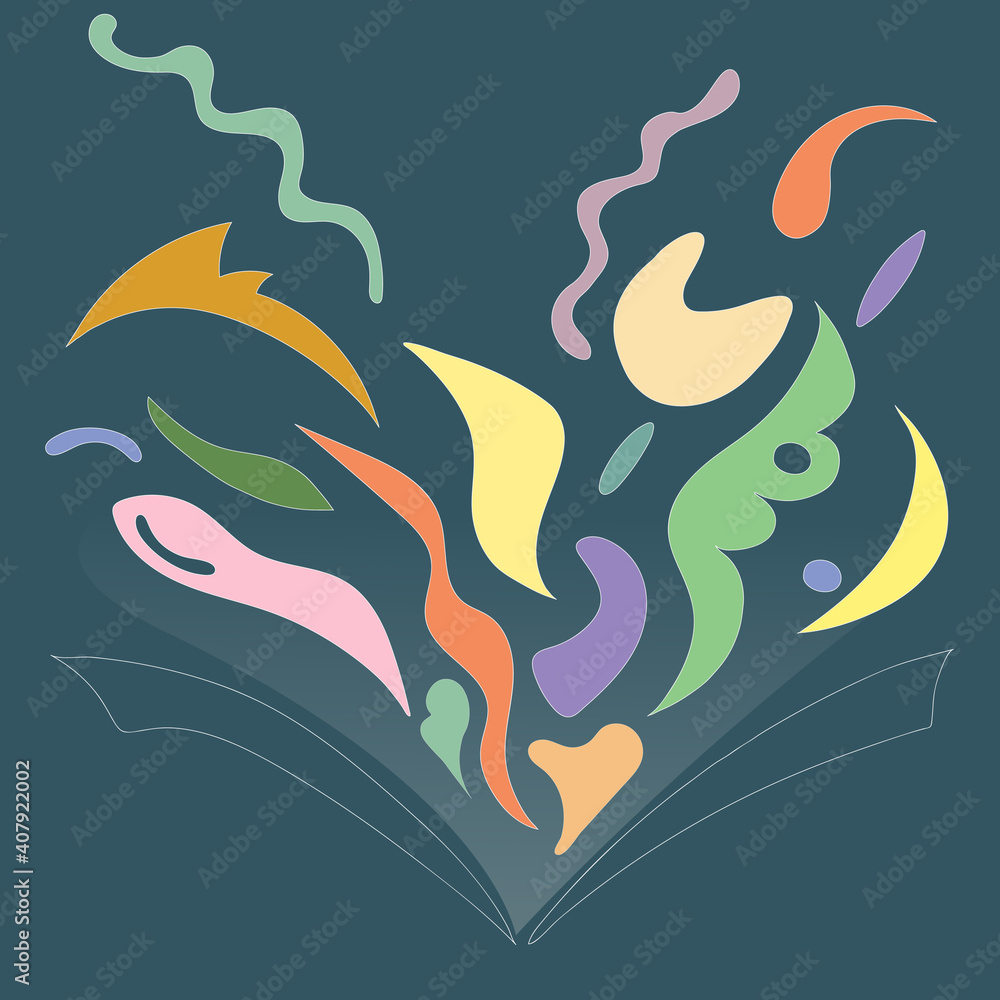 abstract elements fly out of the fairytale book abstract elements fly out of the fairytale book