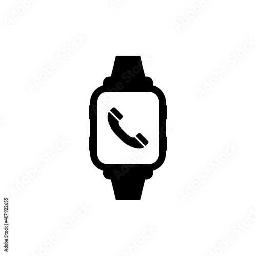 Receive calling on smartwatch icon isolated on white background