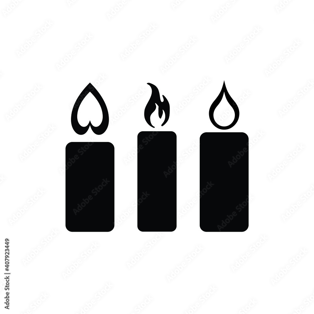 Candle icon flat design illustration Candle icon flat design illustration