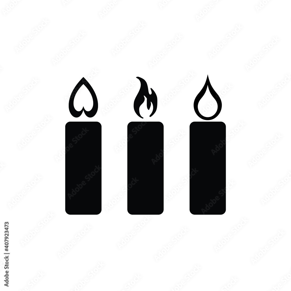 Candle icon flat design illustration Candle icon flat design illustration