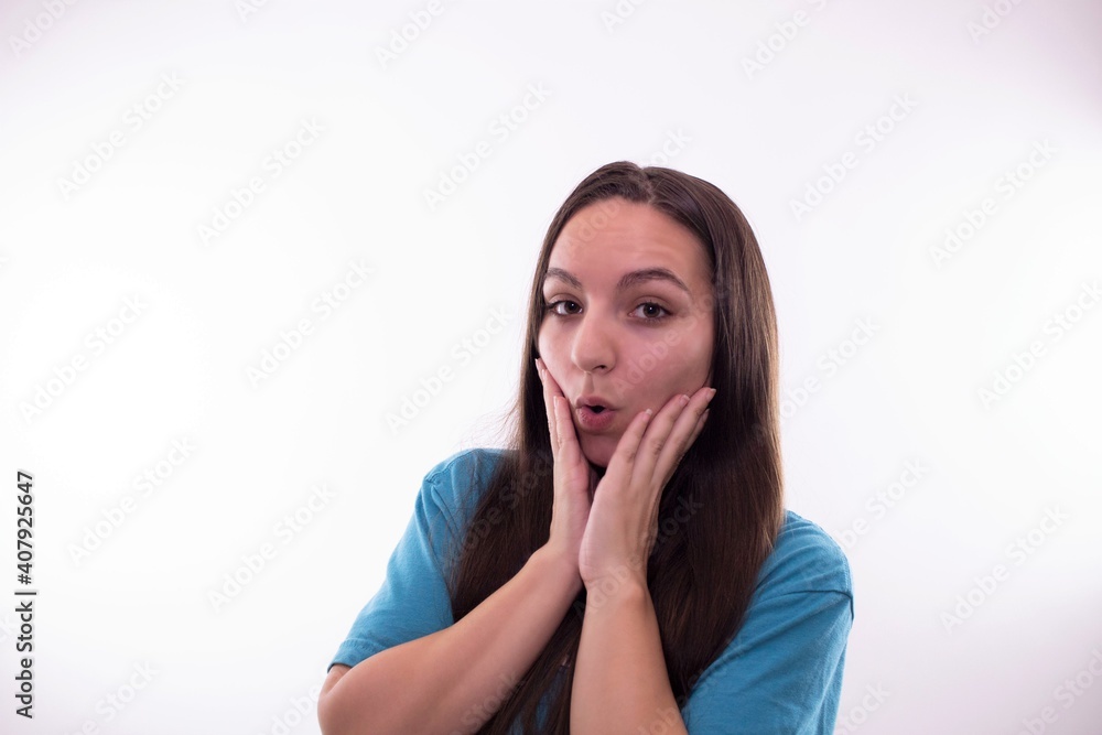 young woman face expressions in the studio young woman face expressions in the studio