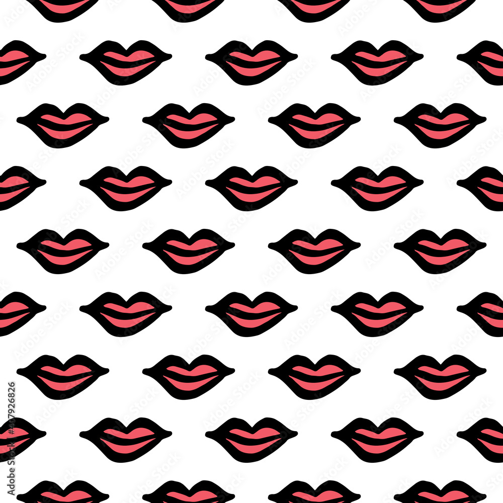 Seamless lips pattern. Vector illustration Seamless lips pattern. Vector illustration
