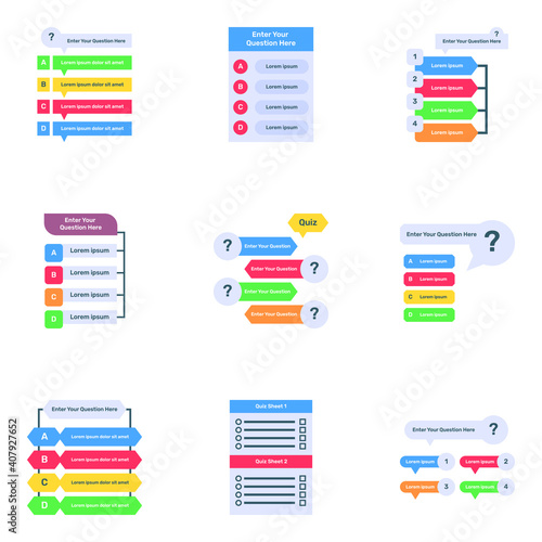 
Pack of Checklist Templates Flat Icons
