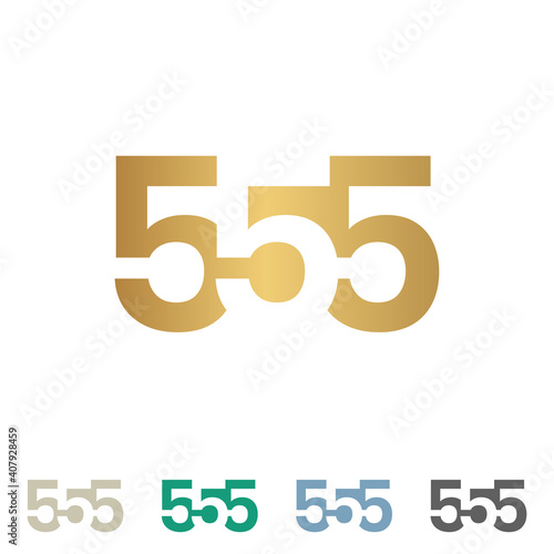 555 lettertype golden logo design