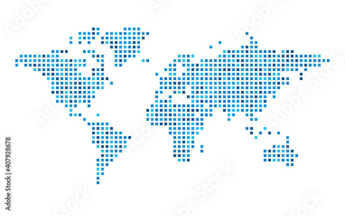 World map blue dotted mosaic