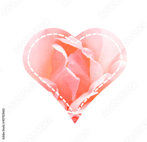 Rosarotes Rosen-Herze zum Valentinstag