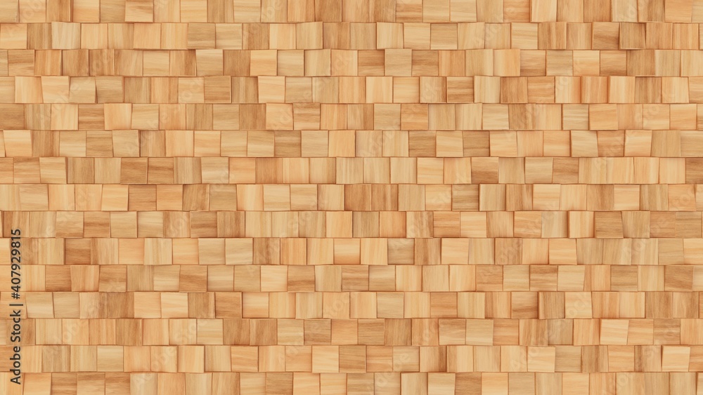 Wooden wall background. Light wood pattern. Modern wood template. Square wooden volume pattern. 3d illustration. Wooden wall background. Light wood pattern. Modern wood template. Square wooden volume pattern. 3d illustration.