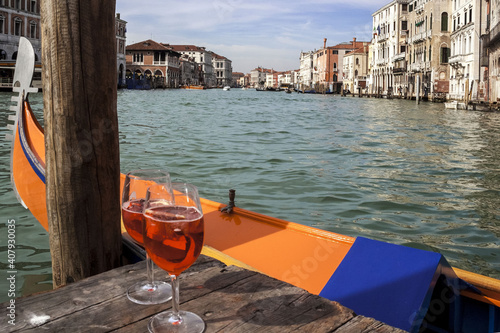 Venice orange spritz on Canal Grande
