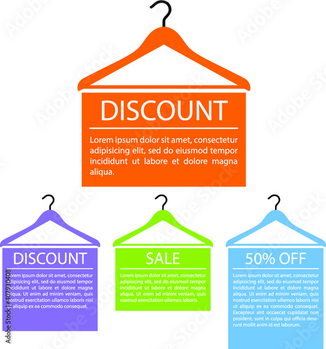 Coat hanger icons with copy space, infographic resource for the design.