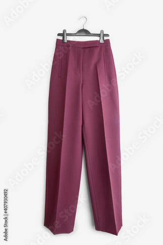 Women's trousers on a hanger