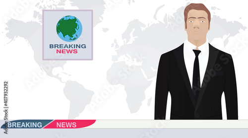 Breaking news screen. vector