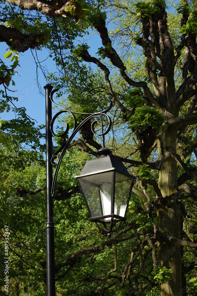 Park lamps, street lamps in Europe.