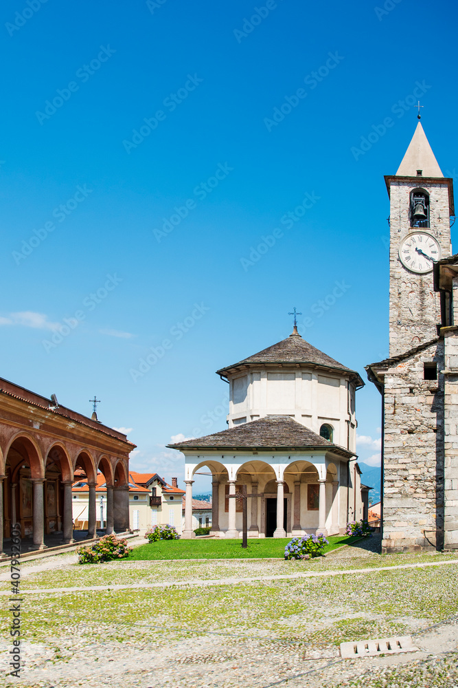 Church of Gervasio and Protasio at Baveno. The historical centre of Baveno, Lake Maggiore, Italy