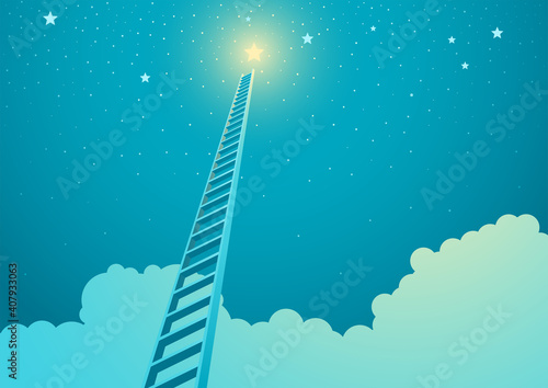 Ladder leading to bright star