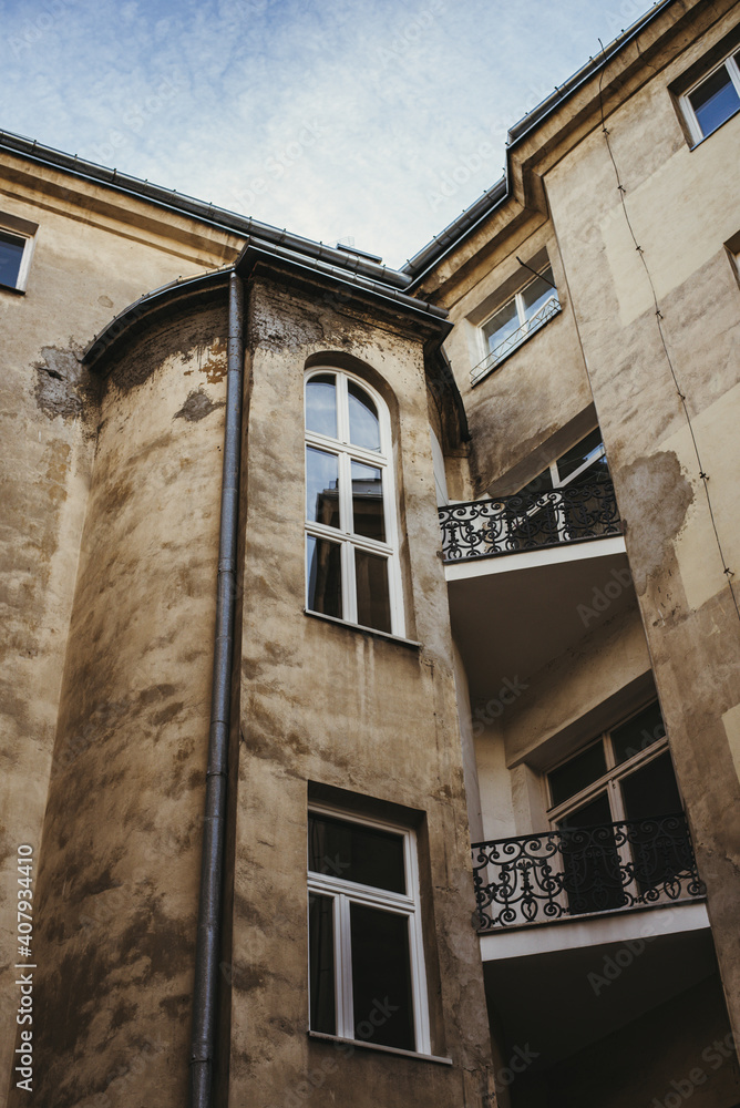 facade of an building in old town facade of an building in old town