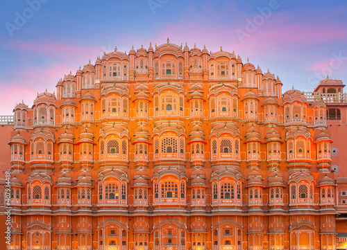 Famous ancient Hawa Mahal, Palace of Winds in Jaipur, Rajasthan state, India