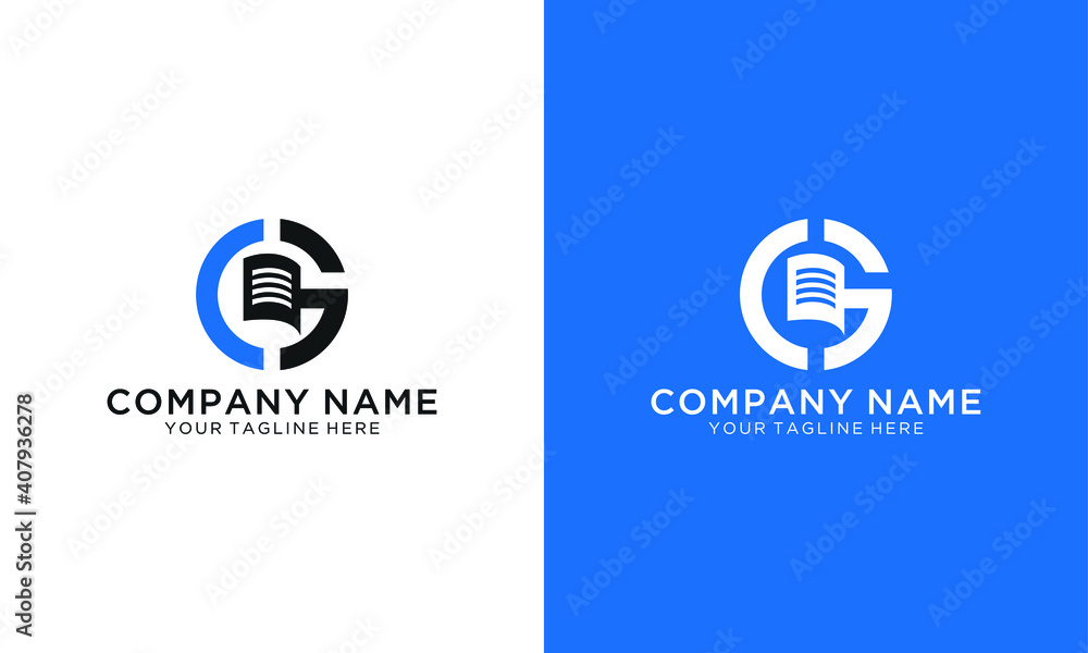 book store logo with alphabet G vector illustration book store logo with alphabet G vector illustration